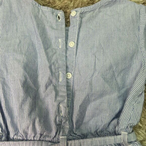 Carter's Toddler Girl's Blue Pinstripe Dress Size 5 Short Sleeve - Picture 4 of 5